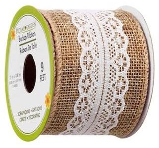 Lacey Burlap Ribbon, 3-yd. Rolls, Width : 2 Inch