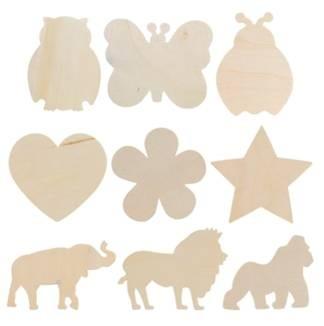 Wooden Cut-Outs, 3-CT. Packs, Pattern : Plain