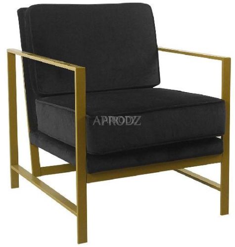 Metal Frame Velvet Accent Chair, Color : Black, Gray Lines, Grey, Navy Blue, Pink