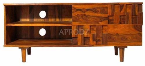 Solid Wood(Sheesham) Open TV Unit Cabinet, Color : Teak, Walnut