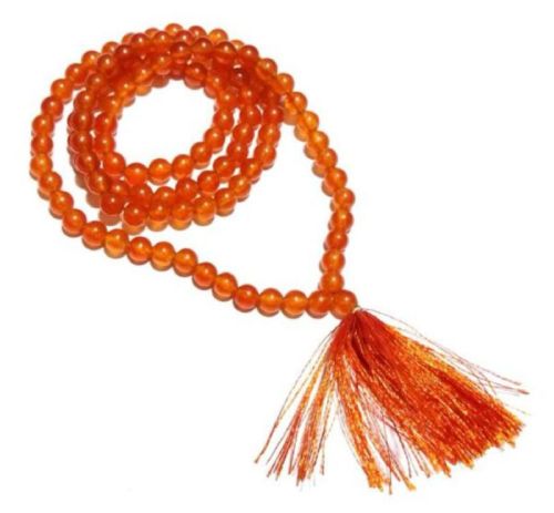 Polished Carnelian Mala, Work : Stone