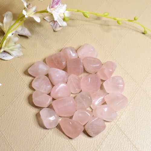 Polished Rose Quartz Tumbled Stone, Feature : Hard Structure, Shiny Look