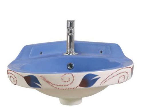 Designer Alpine Blue Wall Mounted Wash Basin