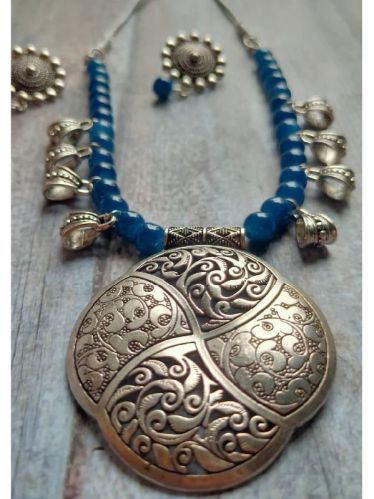 Glass Bead Statement Necklace Set, Technics : Machine Made