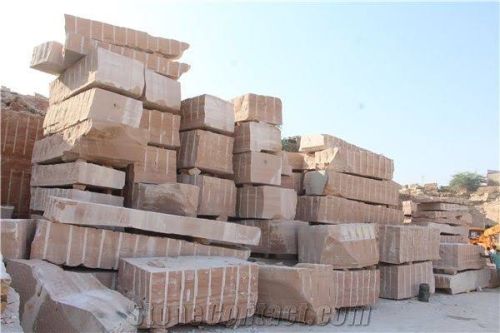 Non Polished Sand Jodhpur Stone Blocks, Color : Red