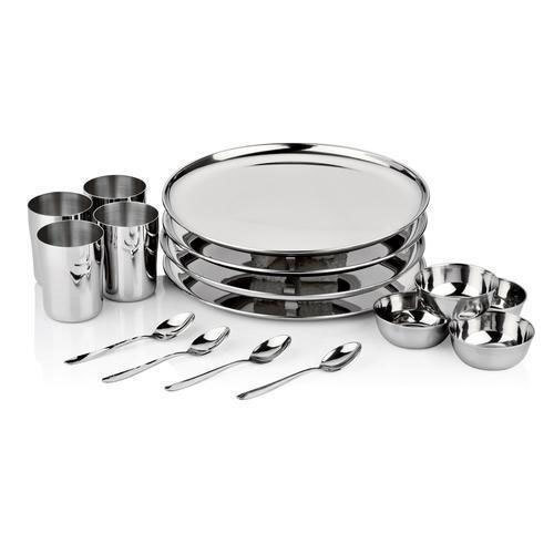 16 Piece Stainless Steel Dinner Set, Size : Standard