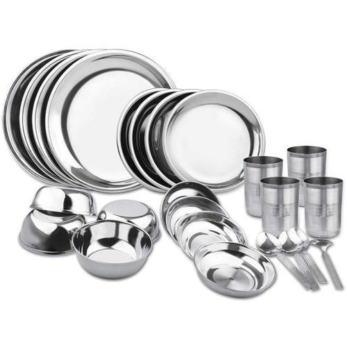 24 Piece Stainless Steel Dinner Set, Size : Standard