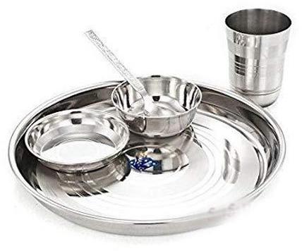 5 Piece Stainless Steel Dinner Set, Size : Standard