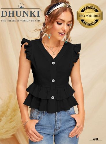 Heavy Rayon Plain Ladies Fancy Shirt, Occasion : Casual