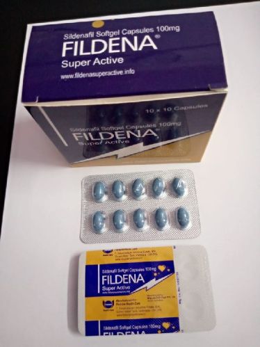 Fildena Super Active 100mg Capsules, Packaging Size : 10X10 Pack