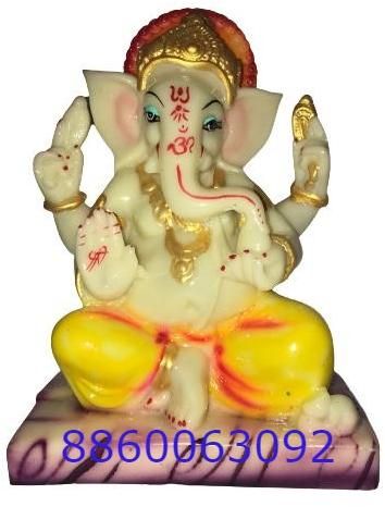 Marble Chrome Ganesh Statue, For Interior Decor, Office, Home, Gifting, Garden, Religious Purpose