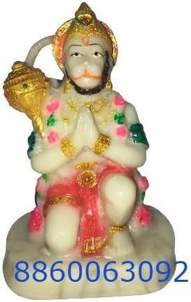 Marble Chrome Hanuman Statue, For Interior Decor, Office, Home, Gifting, Garden, Religious Purpose, Friends