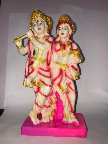 Marble Polished Printed Radha Krishna Statues For Garden, Home, Office, Shop