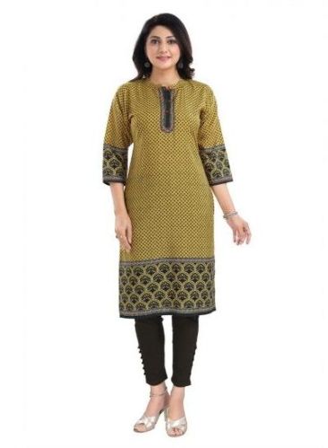 3 -4th Sleeve Cotton Blend Tunic Long Kurti