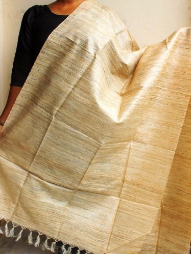 Plain Tussar Ghicha Silk Dupatta, Occasion : Daily Wear, Party Wear