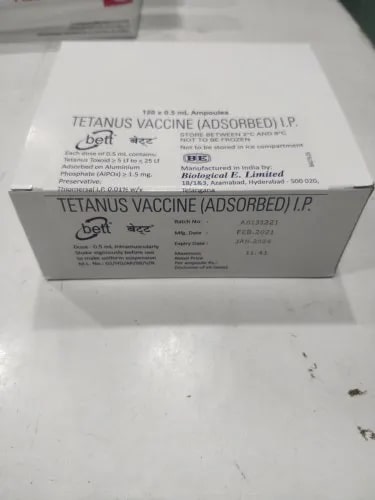 Tetanus Vaccine, For Human Use, Packaging Size : 0.5 Ml