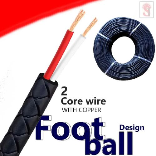 2 Core Football Design Black Color Data Cable Wire