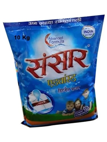 Sansar 10 Kg Detergent Powder, For Cloth Washing, Color : White