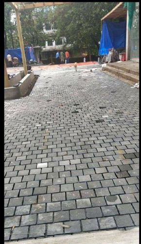 Polished Black Limestone Cobbles, For Floor, Feature : Attractive Look, Durable, Fine Finish