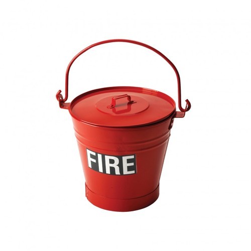 Polished Plain Mild Steel Fire Sand Bucket, Shape : Round