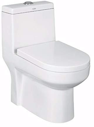 Ceramic One Piece Toilet Seat, Color : White