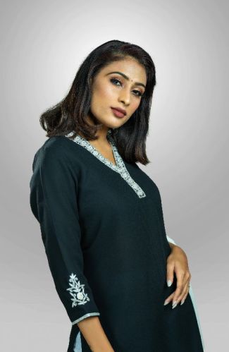 Azzlias Georgette Kurti With Palazzo, Suit Length : 6.3 Meter, 7 Meter