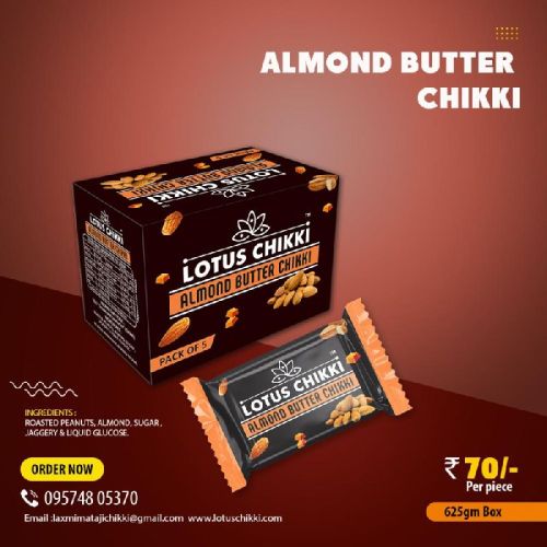 Natural Almond Butter Chikki, For Eating, Feature : Freshness, Sweet Taste