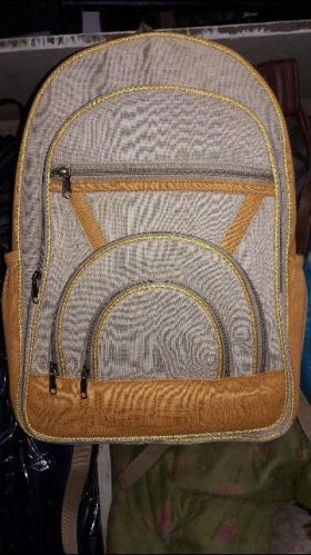 Jute Laptop Backpack, For Gift, Yellow, Closure Type : Zip