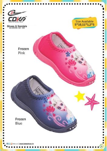 CDI Leather Frozen Girls Shoes, Color : Blue, Pink