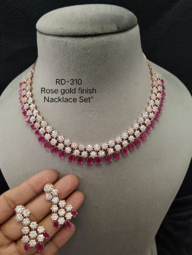 Rose Gold Finish Necklace Set, Occasion : Engagement