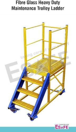 Non Polished FRP / GRP Trolley Ladders, For Industrial, Feature : Durable, Fine Finishing, Heavy Weght Capacity