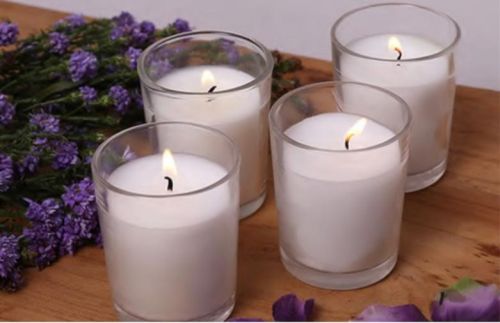 Glossy Glass Votive Candles, For Party, Lighting, Decoration, Birthday, Packaging Size : 4 Piece