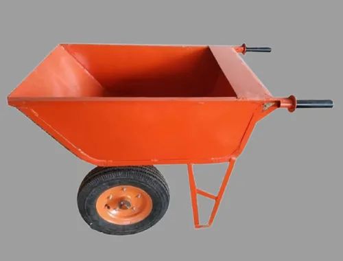 Square Mild Steel Double Wheel Barrow, For Garden Use, Industrial Use, Feature : Easy Operate