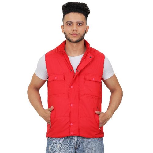 Red jkt-501 Fine Crafted Sleeve Less Jackets