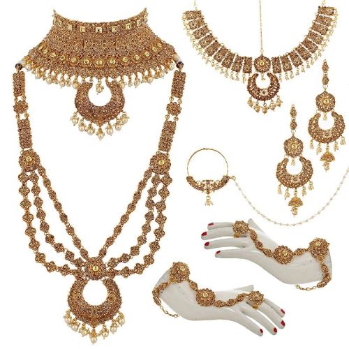 Polished Gold Plated Bridal Set, Occasion : Wedding