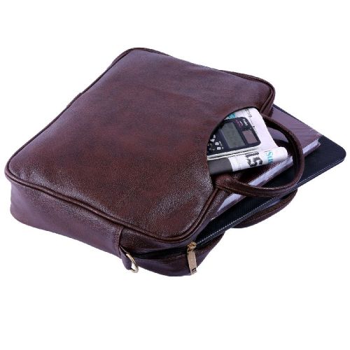 FLLB07AZIPBR Laptop Messenger Bag, Color : Brown