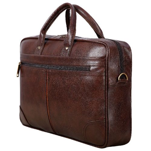 FLLB09TZIPBR Laptop Messenger Bag, Color : Brown