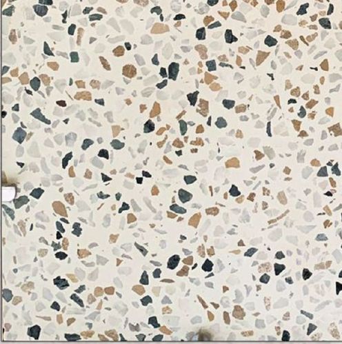 SWASTIK ALW Square Cement Polished White Mosaic Tile, For Kitchen, Interior, Exterior