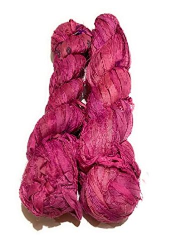 Sari Silk Ribbon Yarn, For Textile Industry, Pattern : Plain