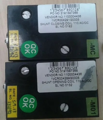 Cylindrical ABB Copper Closing & Tripping Coil, Color : Black