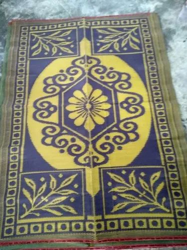 Sana Plastic Rectangular Floral Print Polypropylene Mat, Size : 5 X 7 Ft