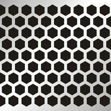 VIKRAM STEEL Non Coated Hexagonal Perforated Sheets, For Fabrication Sound Insulation, Size : 8 x4