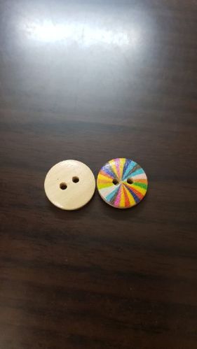 Rectangular Wooden Printed Button, For Garments, Outer Diameter : 10-15mm, 15-20mm, 20-25mm