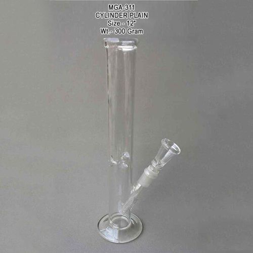 Glass Plain Smoking Cylinder Pipe, Size : 12 Inch