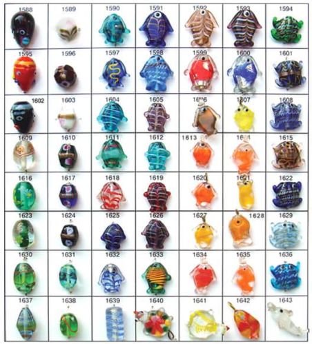 Animal and Fruit Shape Glass Beads, For Garments Decoration, Pendants