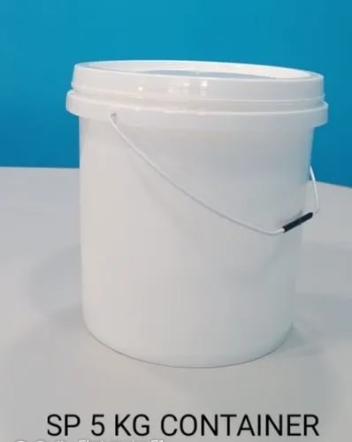 Round HDPE 5kg Plastic Bucket, Color : White