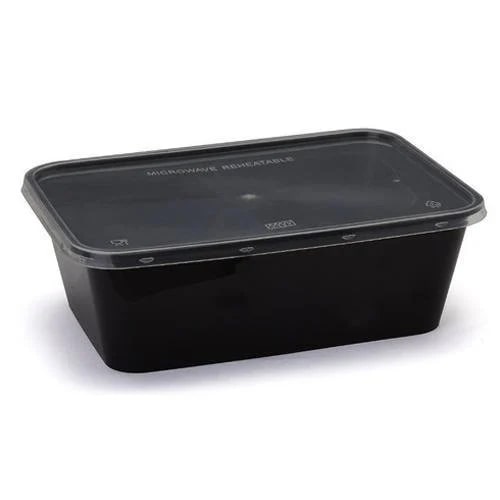 Plain Black Plastic Food Container, Feature : Durable, Light Weight