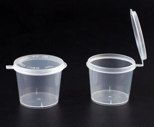 Plastic Hinged Sauce Container, Color : Transparent