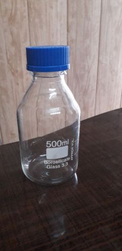 Transparent Glass Media Bottle 500ml, For Storing Liquid, Feature : Fine Quality