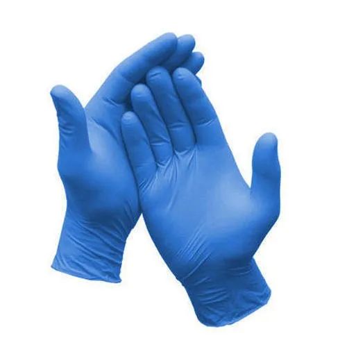 Blue Nitrile Gloves, For Beauty Salon, Cleaning, Food Service, Light Industry, Feature : Breathable